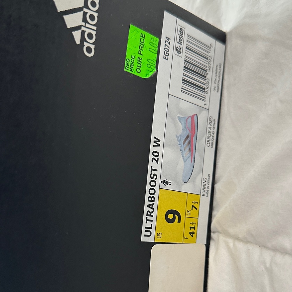 Adidas Ultraboost 20 W Sneakers - White with Pink and Blue